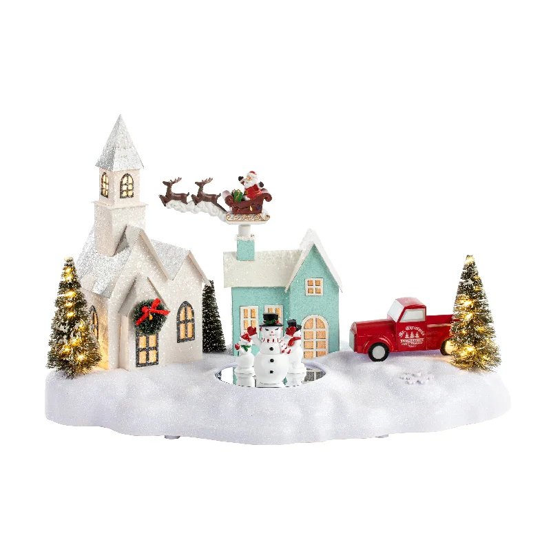 17 in. Animated Vintage Village