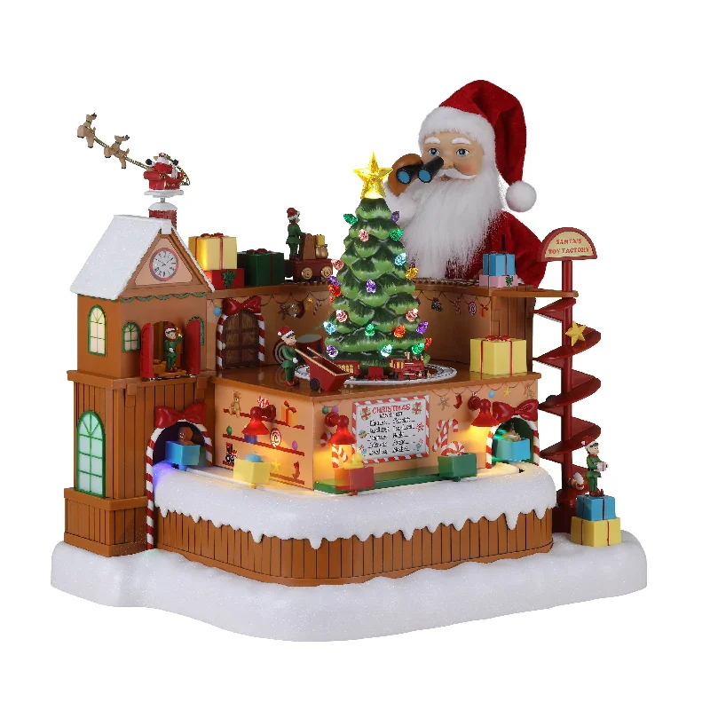 15 in. Animated Santa's Toy Factory Workshop