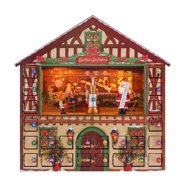 16 in. Animated Santa's Workshop Advent Calendar