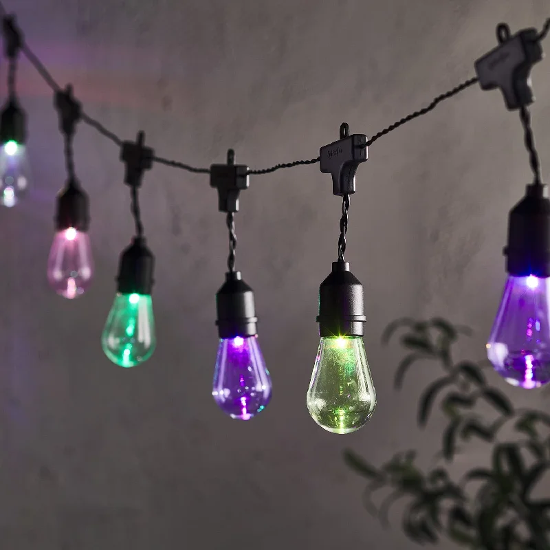 20 Drop Bulb Colour Changing Plug In Outdoor Festoon Lights