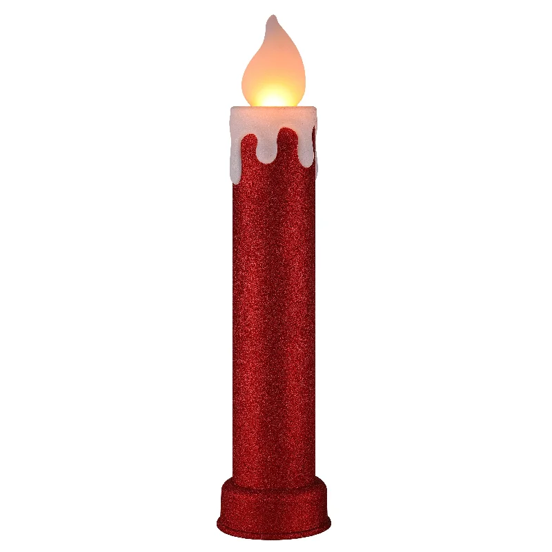 36 in. Glittery Blow Mold Candle - Red