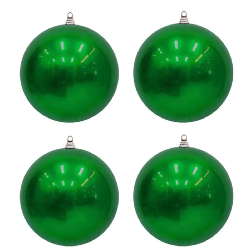 4pk UV Stable Green Baubles (10cm)