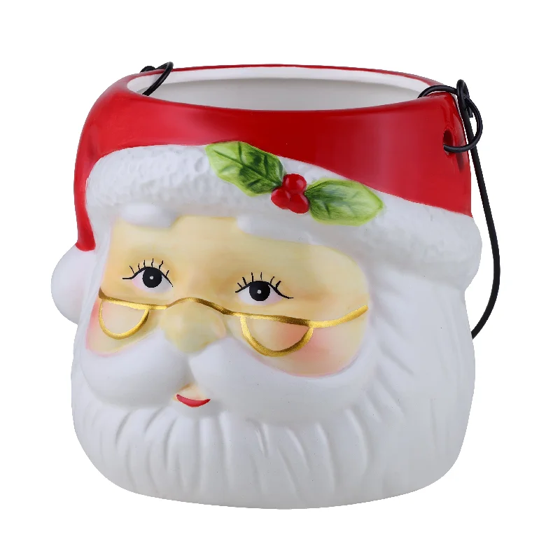 5 in. Nostalgic Ceramic Container - Santa Claus