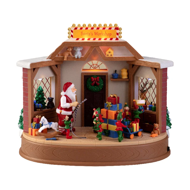 8 in. Animated Santa's Workshop