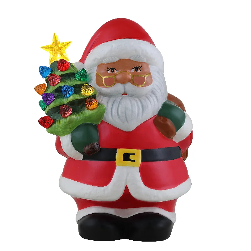 9 in. Nostalgic Ceramic Figure - Black Santa