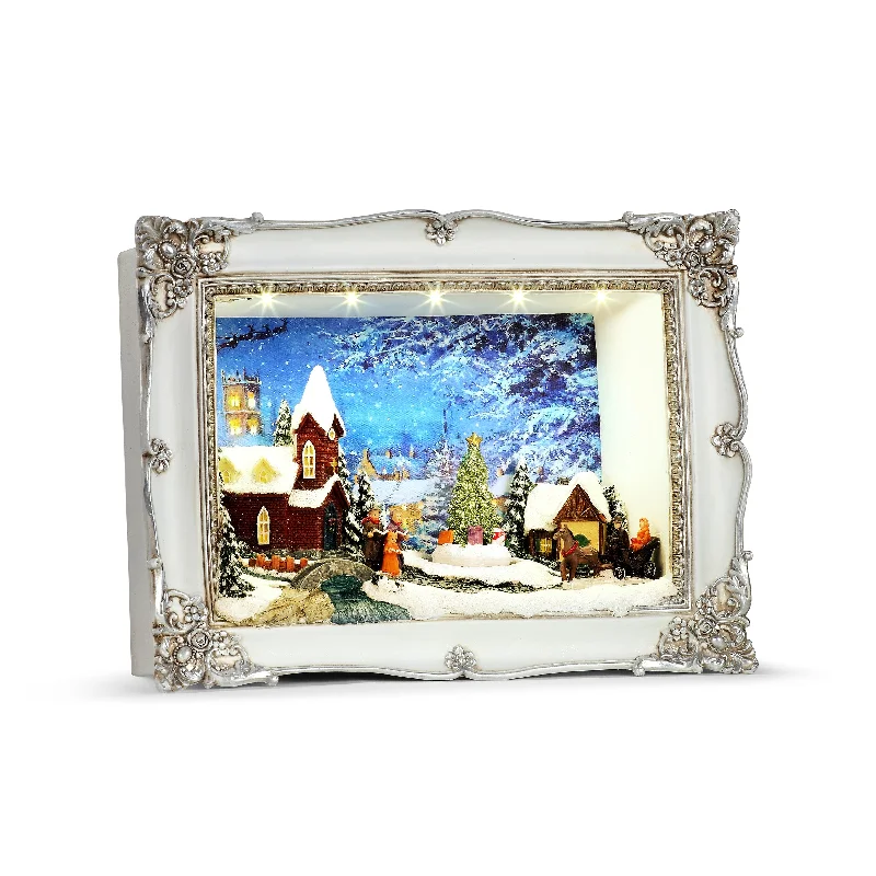 11 in. Animated Shadow Box - Church