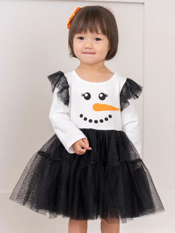 Black & White Snowman Tulle Dress