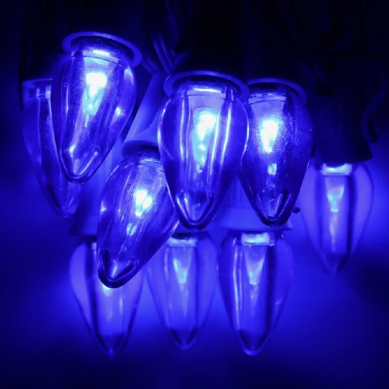 C7 Blue Smooth LED Bulbs E12 Bases (SMD) (25 Pack)