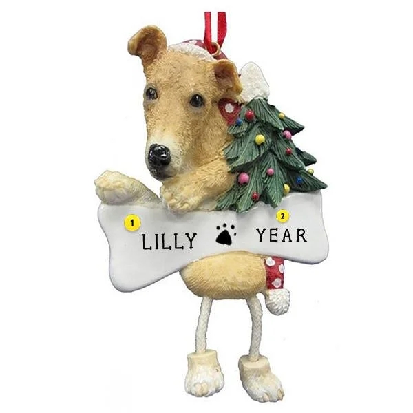 Personalized Greyhound Dog Ornament - Fawn