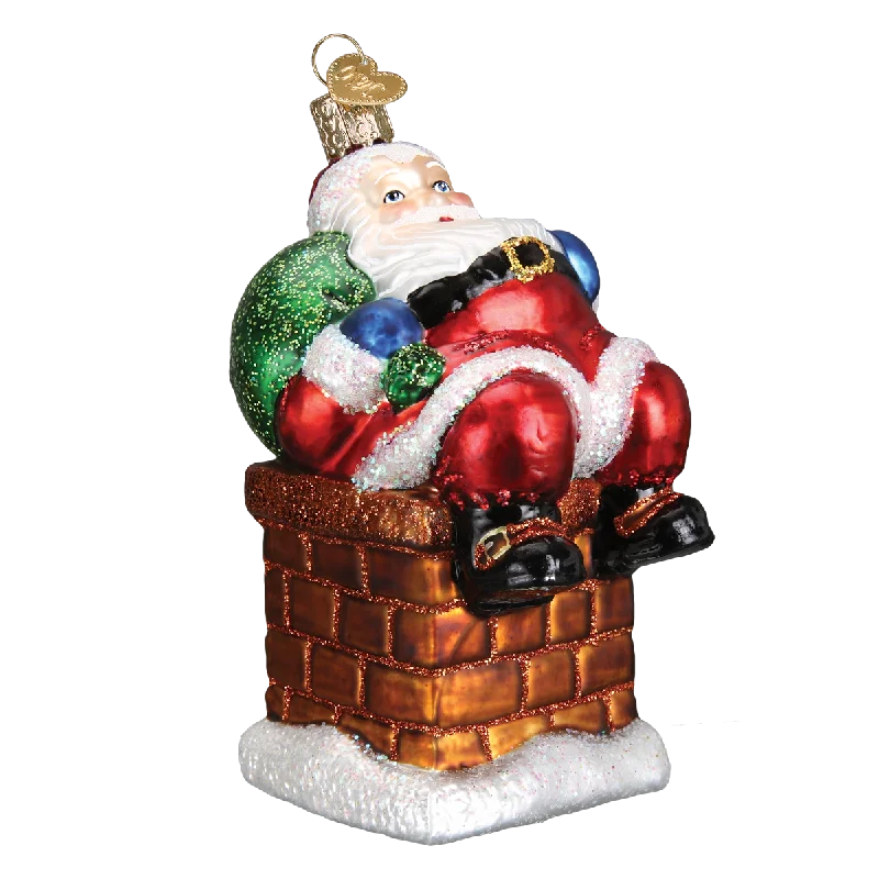 Chimney Stop Santa Ornament