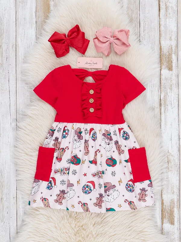 Christmas Y'all Ruffle Dress