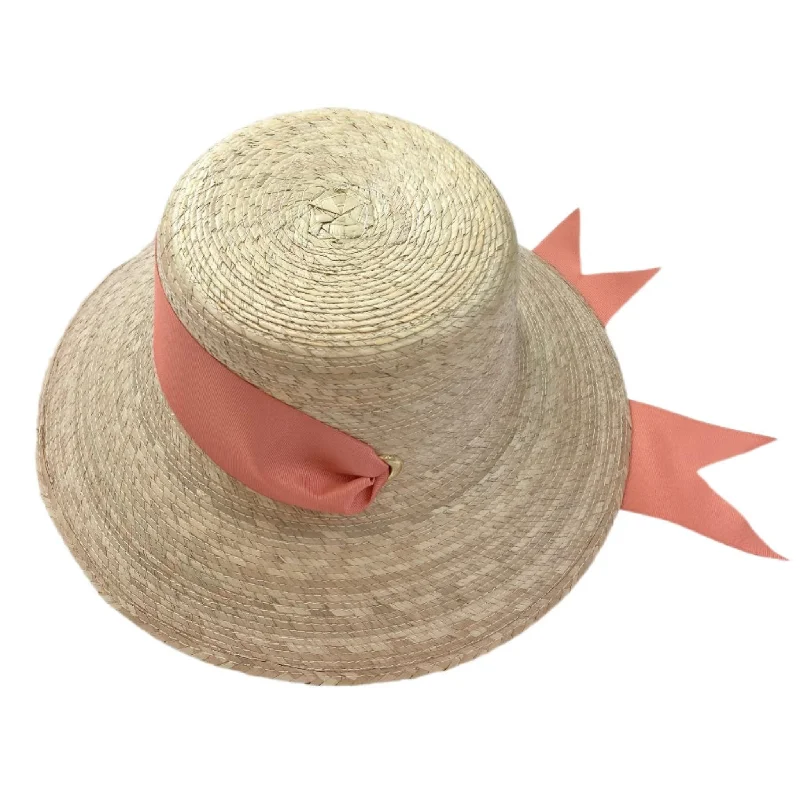 Clematis Bucket Hat - Coral Wide & Short Grosgrain Ribbon