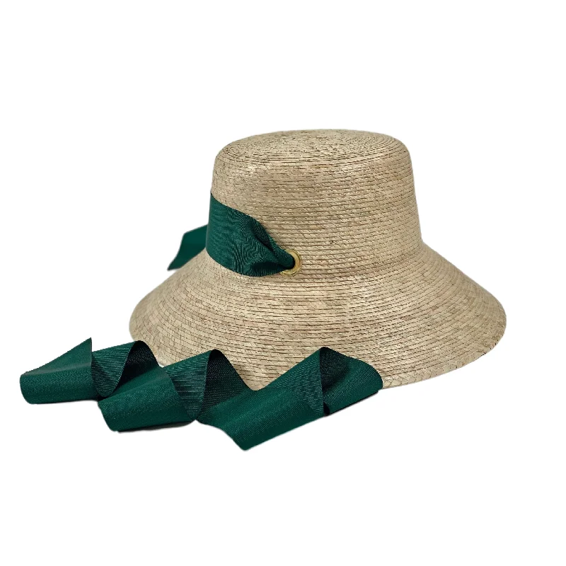 Clematis Bucket Hat - Long Masters Green Ribbon