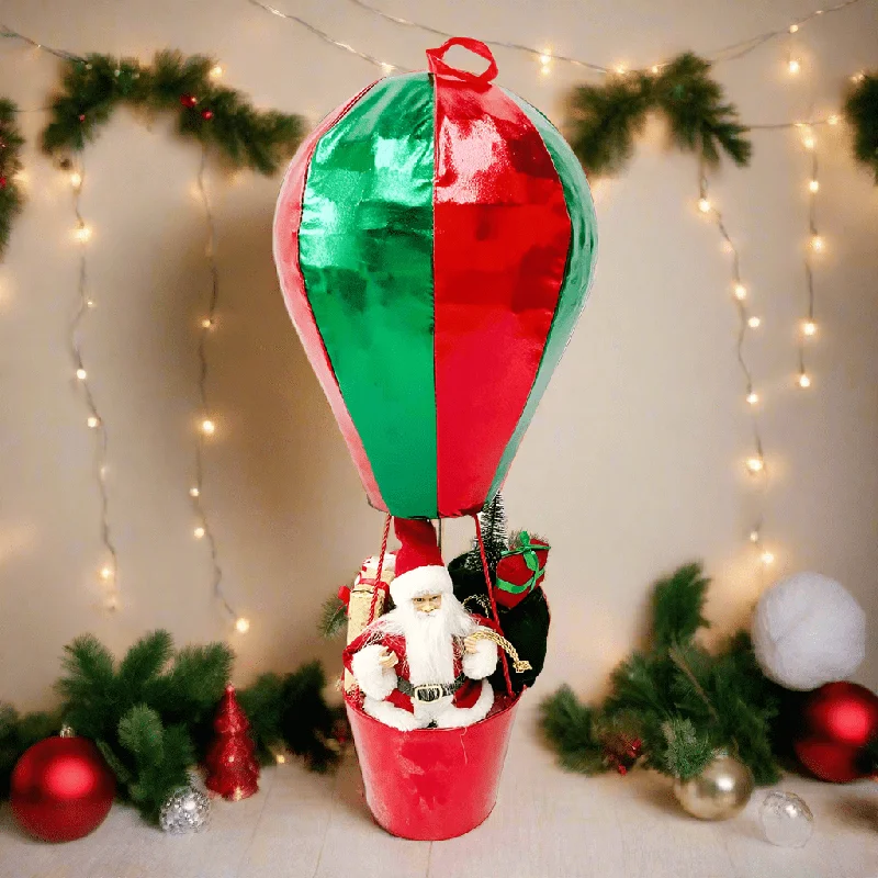 Collapsible Santa Hot Air Balloon Red/Green (60cm)