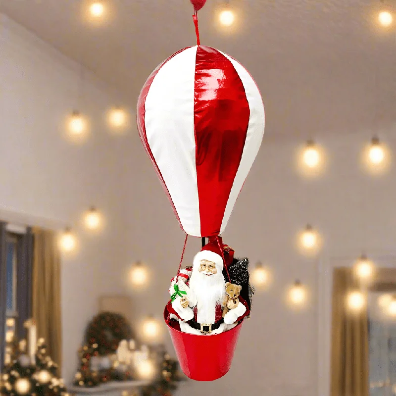 Collapsible Santa Hot Air Balloon Red/White (110cm)