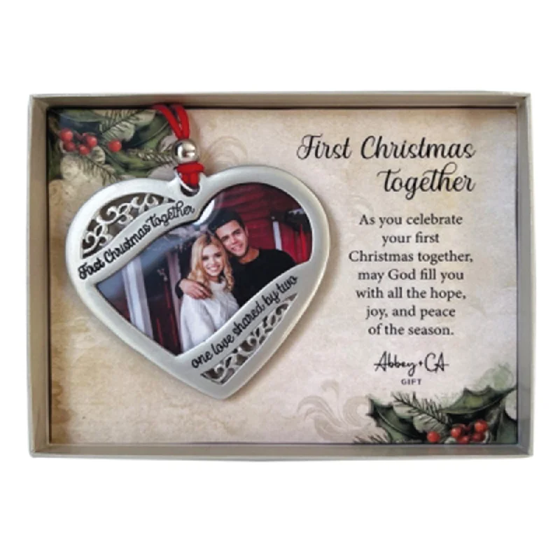 First Christmas Together Heart Photo Frame Ornament