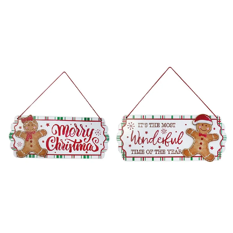 Gingerbread Hanging Plaque Asst