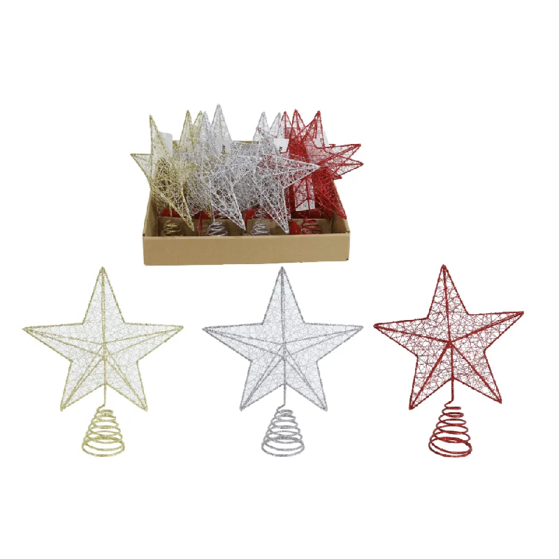 Glitter Wire Star Topper Asst