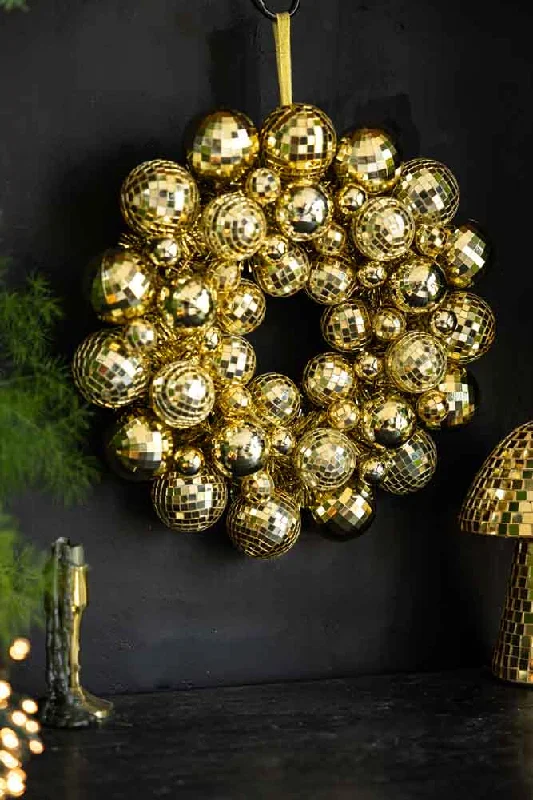 Gold Disco Ball Wreath