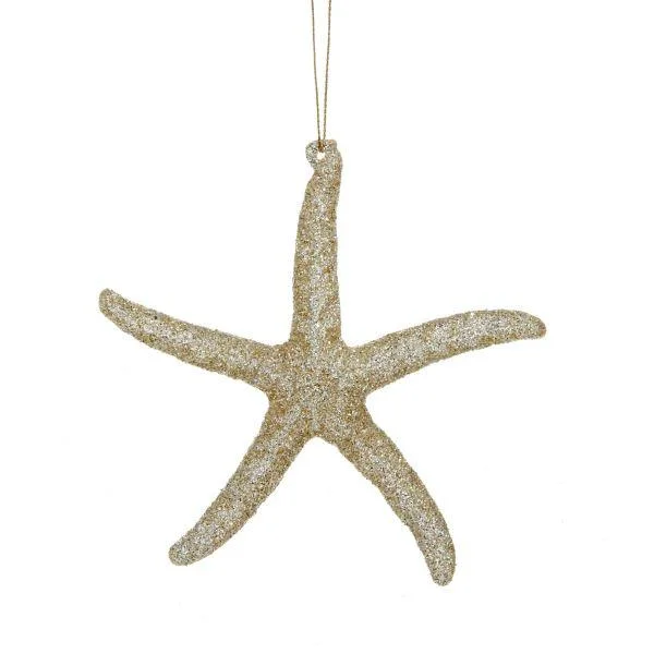 GOLD GLITTER STARFISH ORNAMENT, T1759