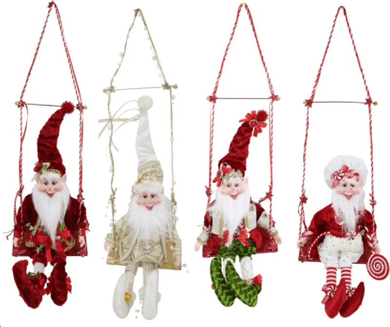 Grandfather Elf On Swing 4 Asst (66cm)