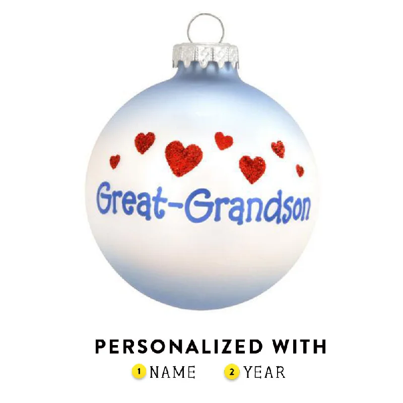 Personalized Great-Grandson Glass Ornament