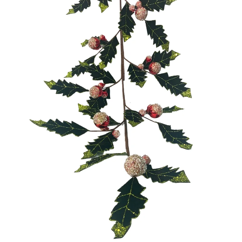 Heavenly Holiday Holly Ball Garland 59" | QG