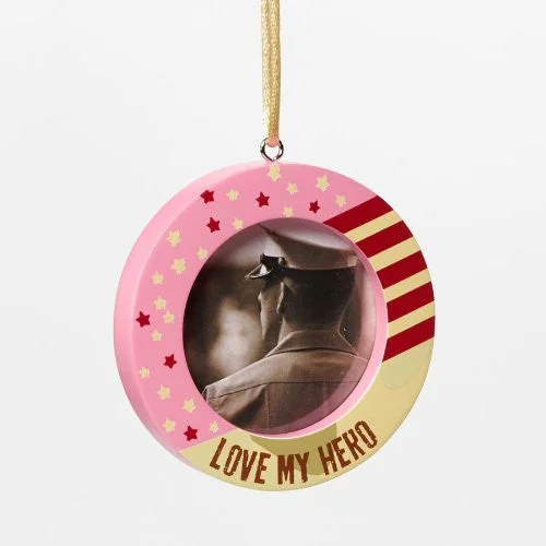 Homefront Girl Gift Love My Hero Photo Ornament