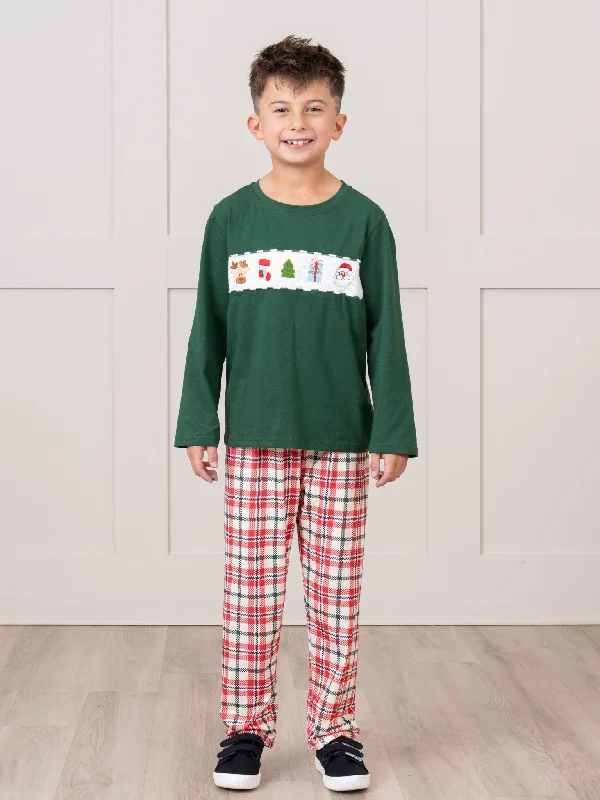 Hunter Green Smocked Holiday Plaid Outfit - Restocked!