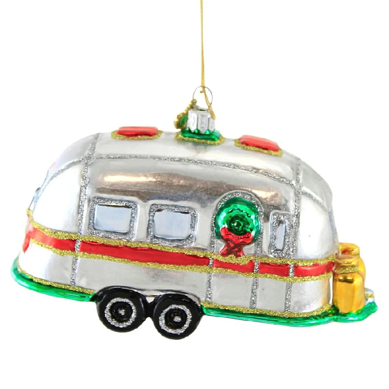 Huras, Christmas Airstream Glass Ornament Camper, S708