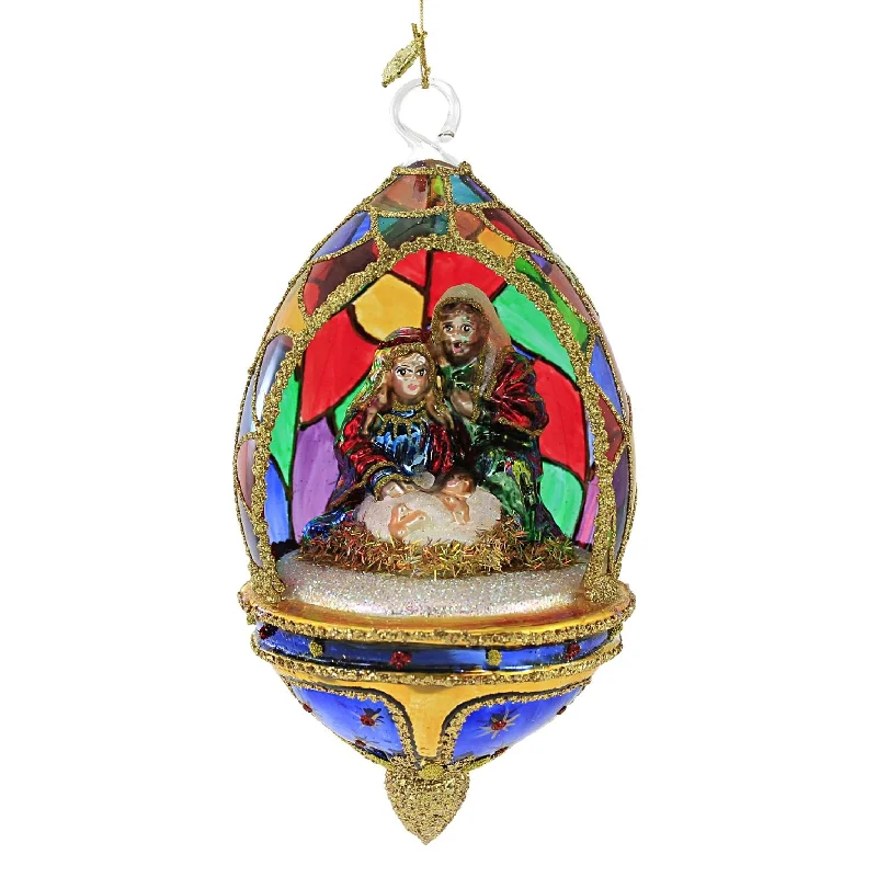 Huras, Stained Glass Nativity Dome Religious Christmas, S776