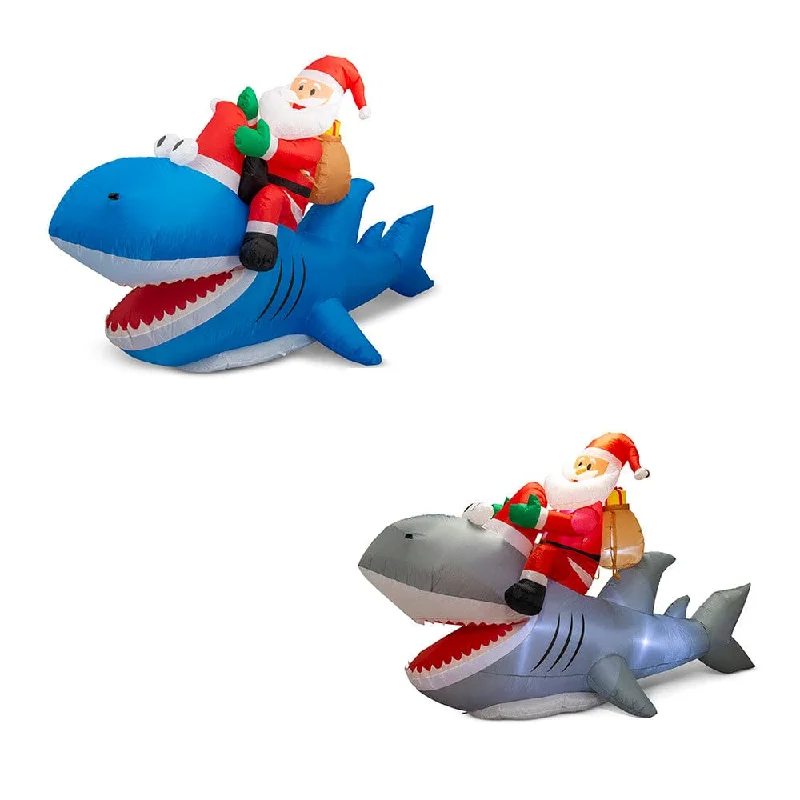 Inflatable Santa Shark Rider Asst (250cm)