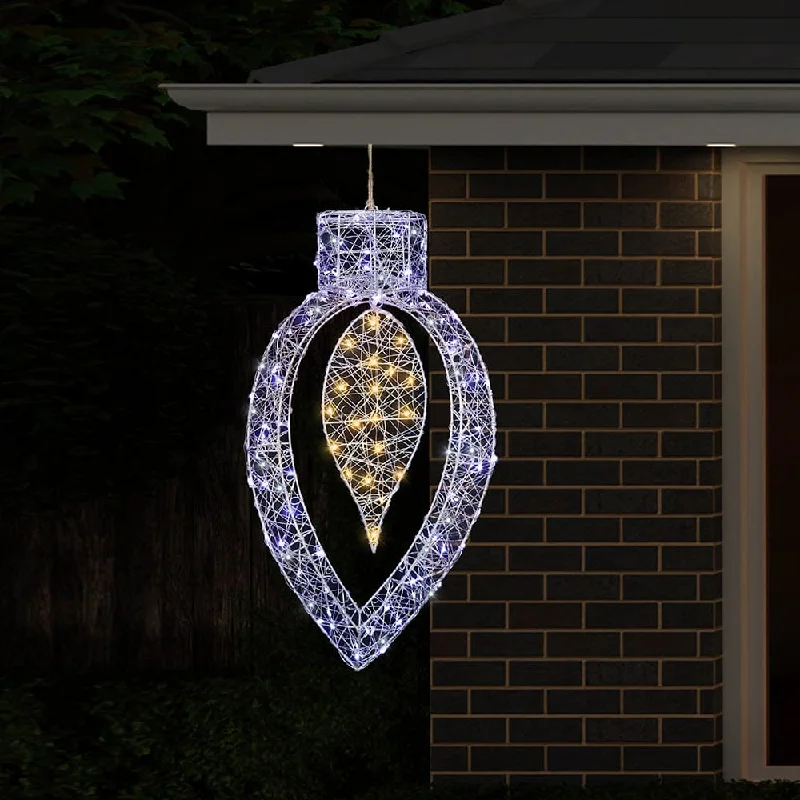 LED Cool White Starry Wire Finial with Drop