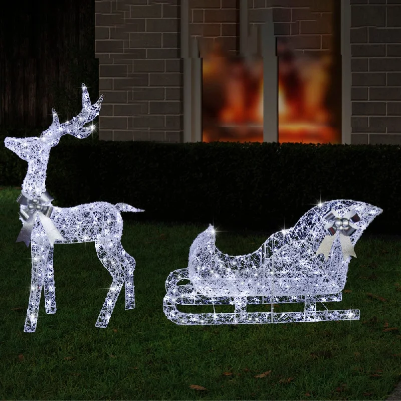 LED Crystal Deer and Sleigh