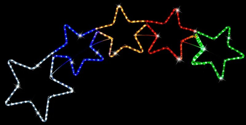 LED Flashing Stars Banner Multicolour Rope Light