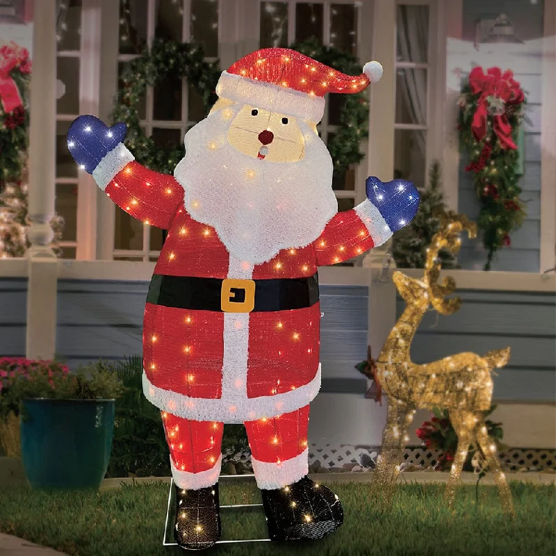 LED Giant Tinsel Mesh Santa (1.8m)