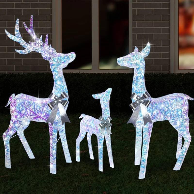 LED Iridescent Reindeer Family (3pc)