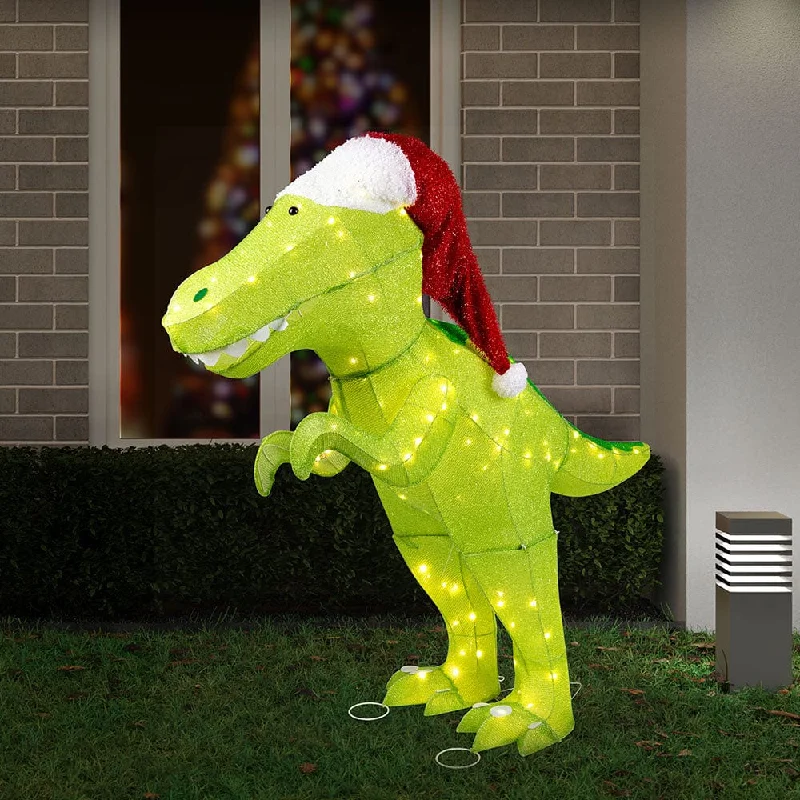 LED Mesh Tinsel Dinosaur Flashing 125cm