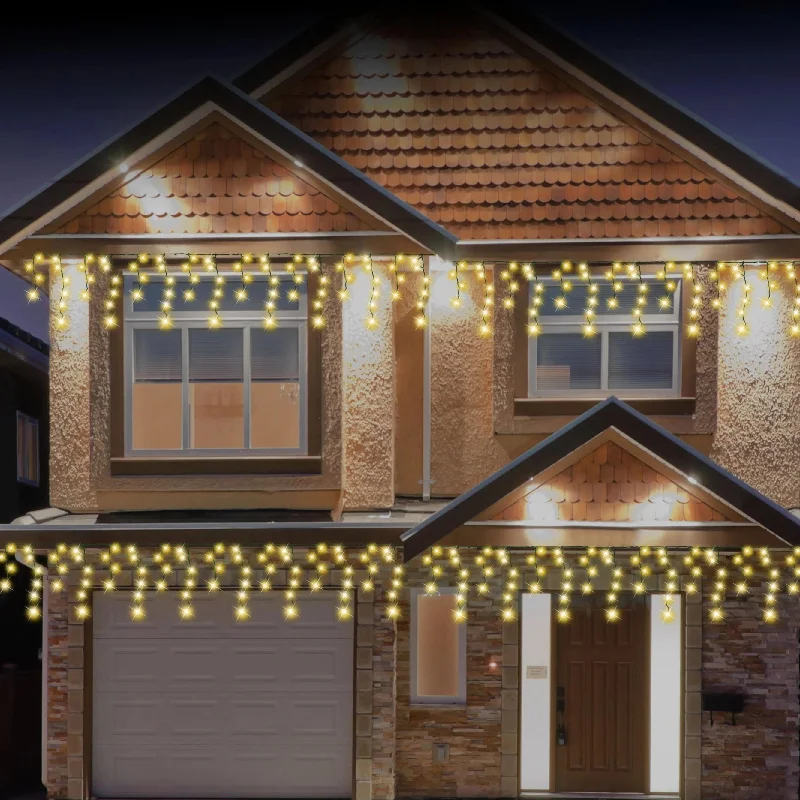 LED Solar Warm White Icicles (3.9m)