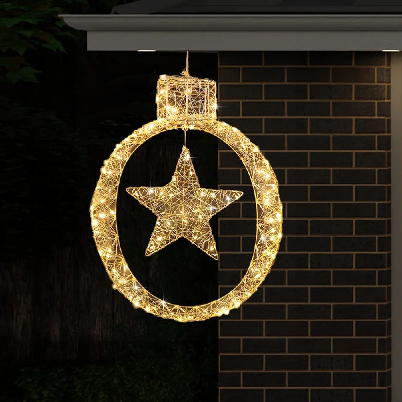 LED Starry Wire Bauble with Star Warm