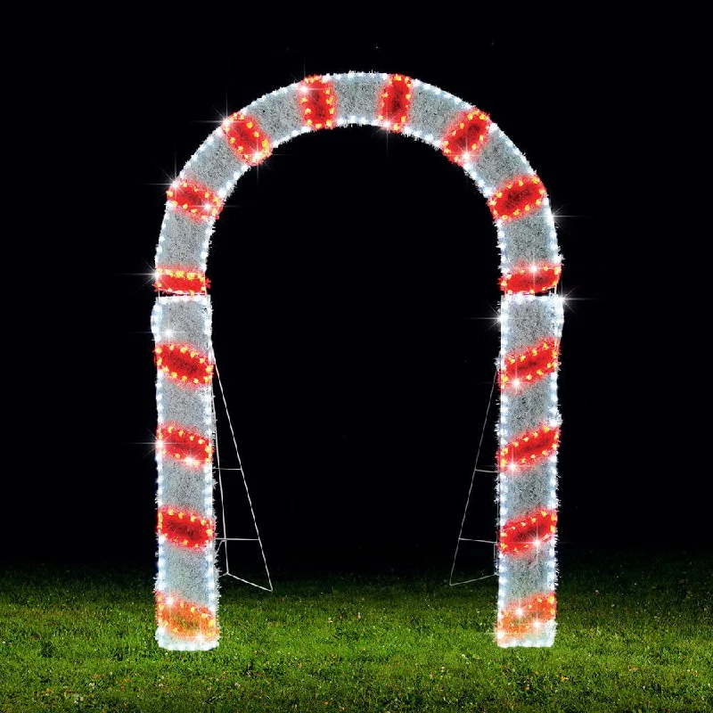 LED Tinsel Ropelight Twinkling Candy Cane Arch