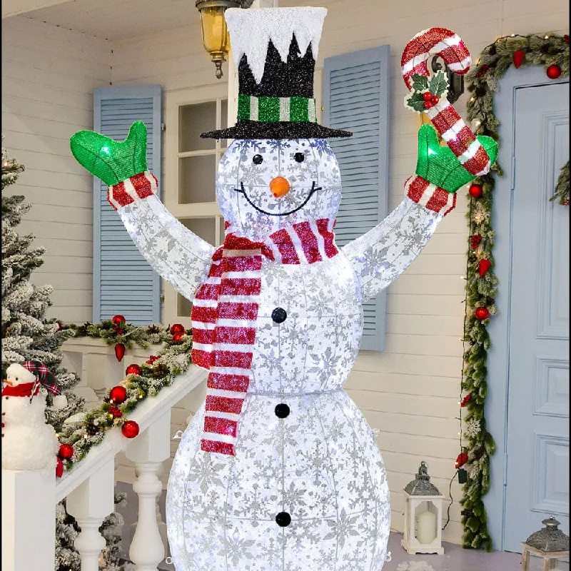 LED Twinkling Mesh Snowman (123cm)