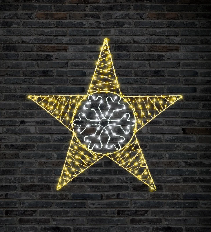 LED Warm White Star with Snowflake (105cm)