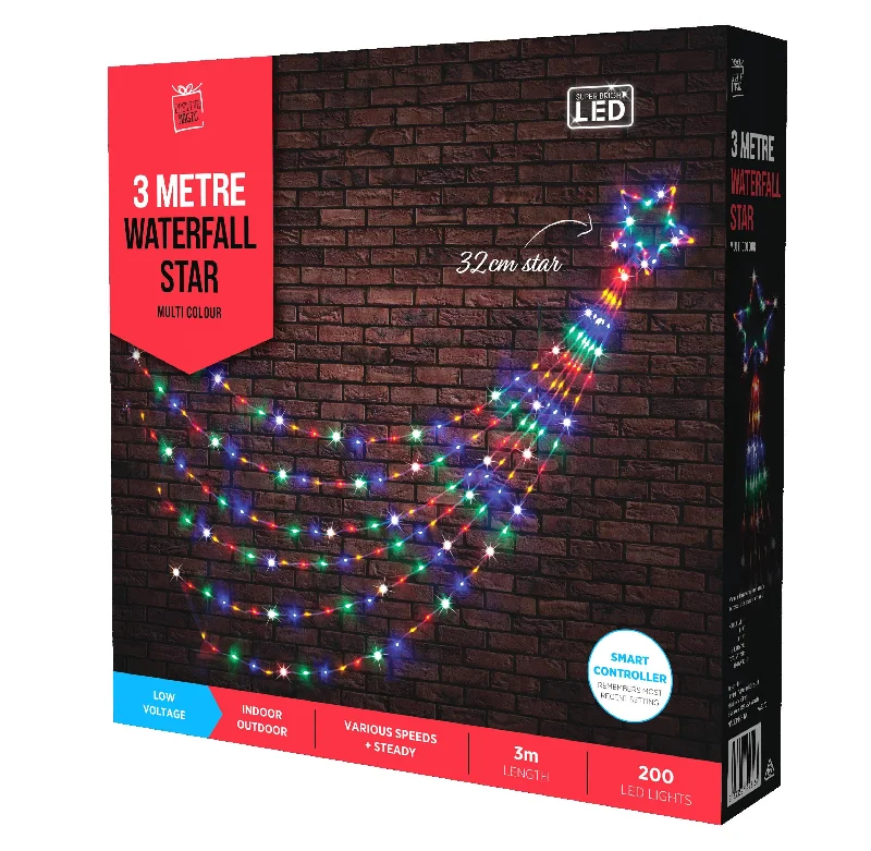 200 LED Multi Waterfall Star (3m)