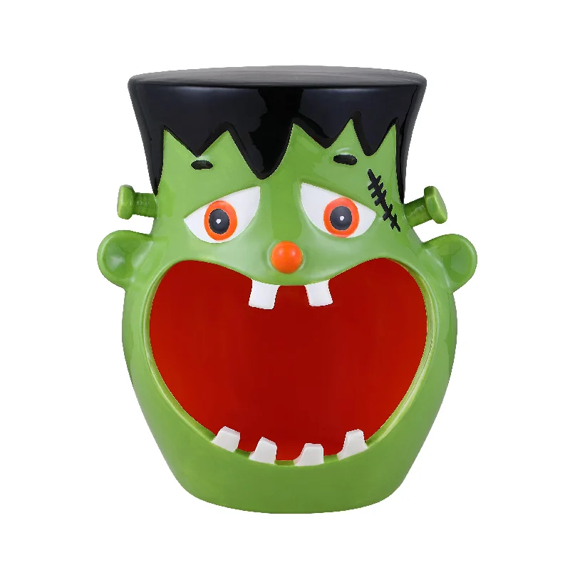 11.5" Motion Activated Ceramic Frankenstein Candy Bowl