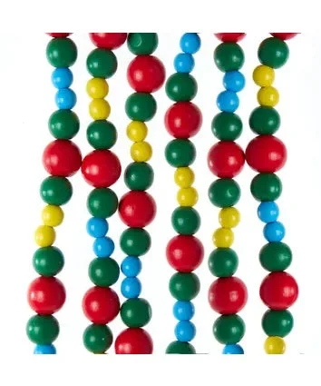 Multicolor Wooden Bead Garland 6', C5947, Kurt Adler