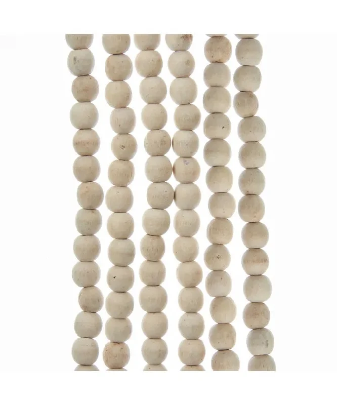 Natural Wood Beaded Garland 9', C5881, Kurt Adler