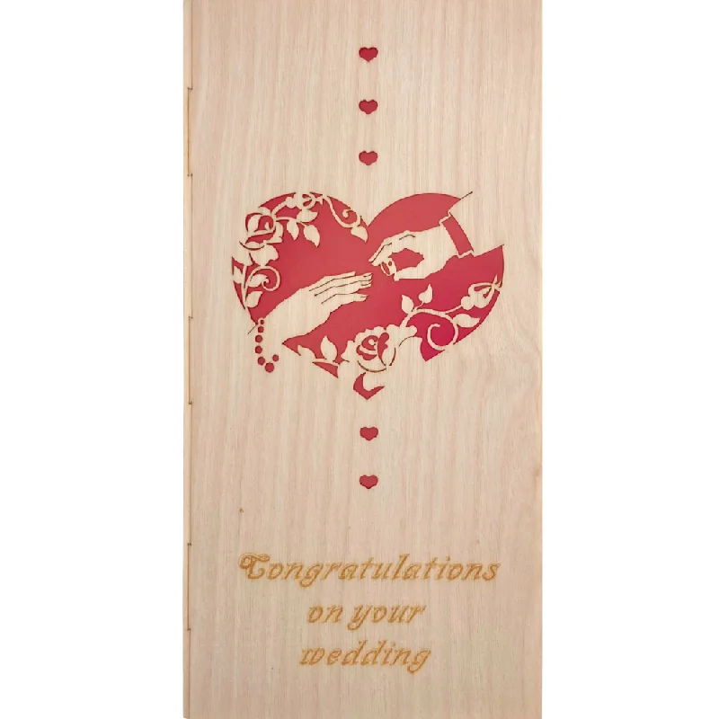 Folding Wood Congratulations Wedding Card by Kuhnert GmbH