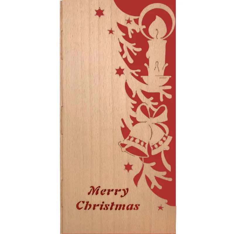 Folding Wood Merry Christmas Card by Kuhnert GmbH