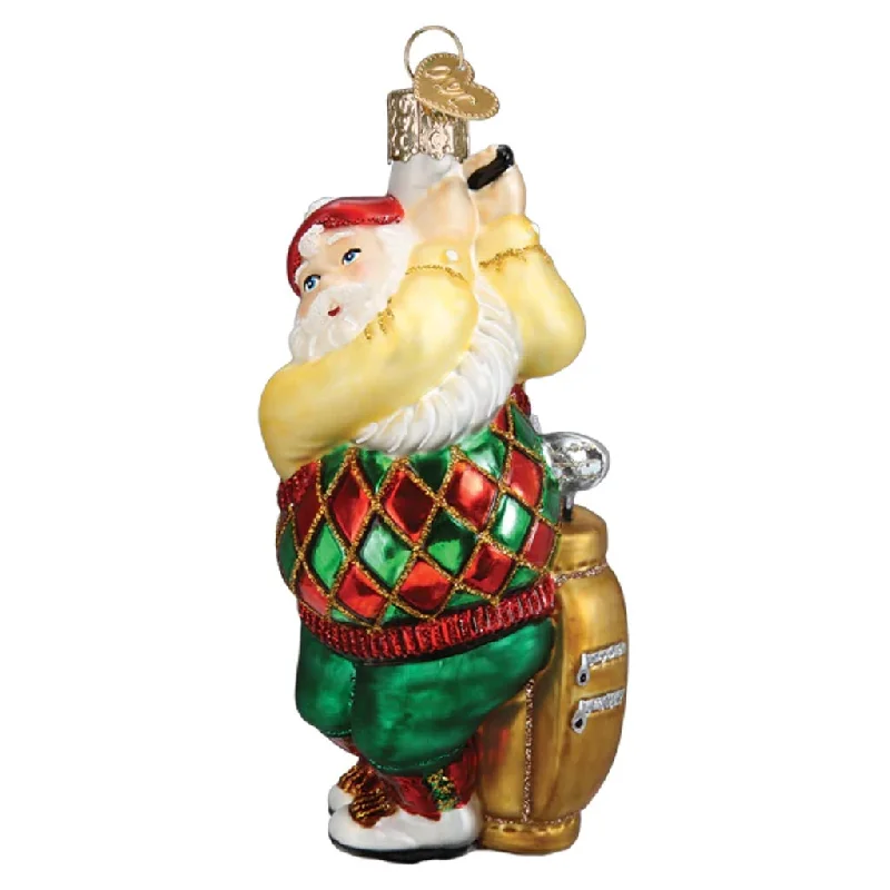 Old World Christmas Golfing Santa Ornament